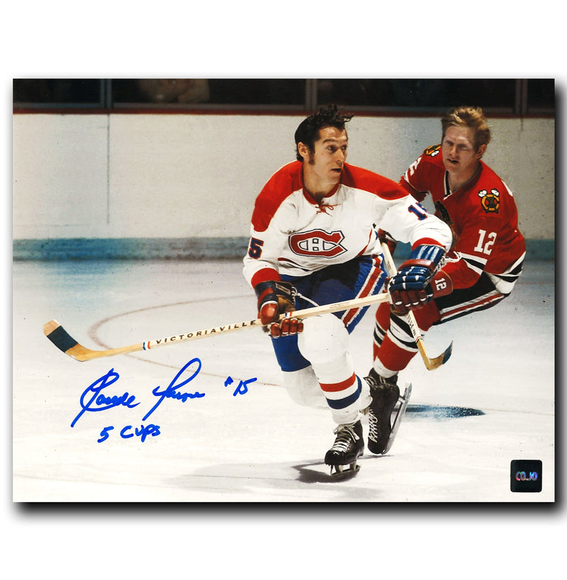 Claude Larose Montreal Canadiens Autographed 5 Cups 8x10 Photo CoJo Sport Collectables Inc.