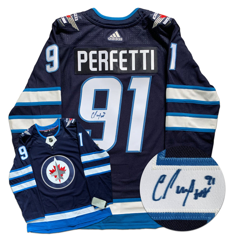 Cole Perfetti Winnipeg Jets Autographed Adidas Jersey CoJo Sport Collectables Inc.