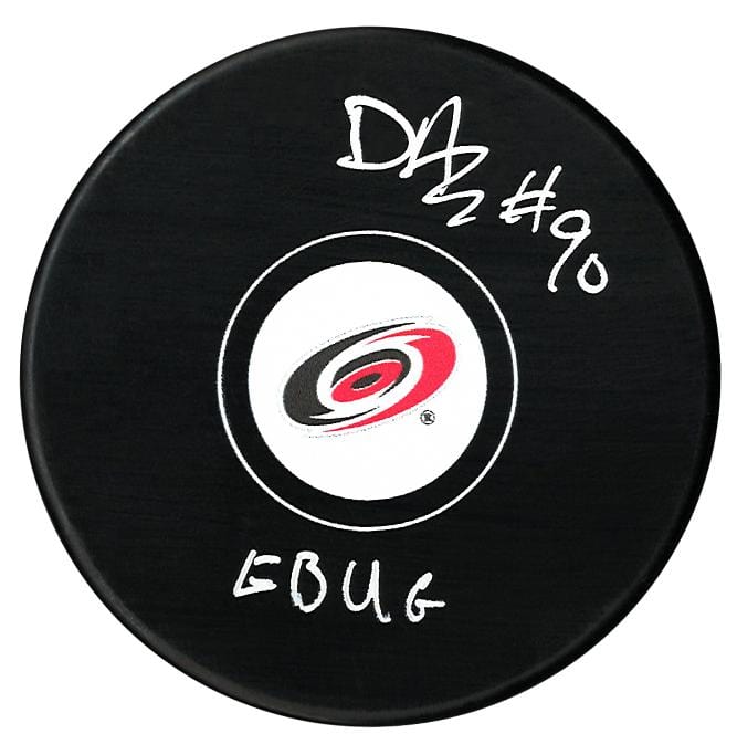 David Ayres Autographed Carolina Hurricanes EBUG Inscribed Puck CoJo Sport Collectables Inc.