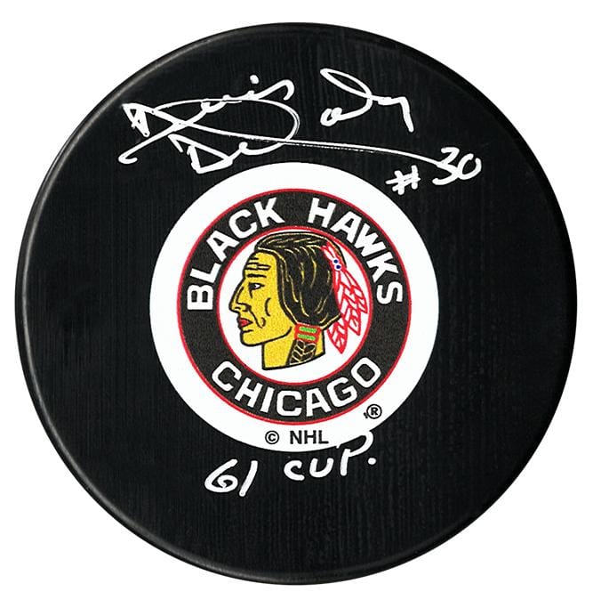 Denis DeJordy Autographed Chicago Blackhawks 61 Cup Puck CoJo Sport Collectables Inc.
