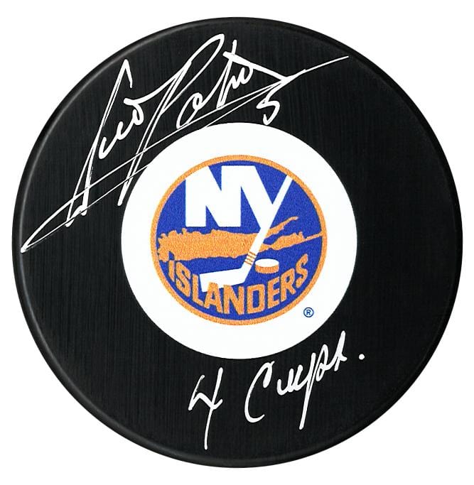 Denis Potvin Autographed New York Islanders 4 Cups Inscribed Puck CoJo Sport Collectables Inc.