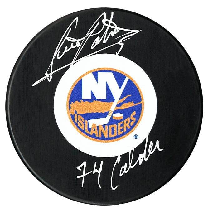 Denis Potvin Autographed New York Islanders 74 Calder Inscribed Puck CoJo Sport Collectables Inc.