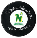 Dennis Maruk Autographed Minnesota North Stars 356 Goals Inscribed Puck CoJo Sport Collectables Inc.