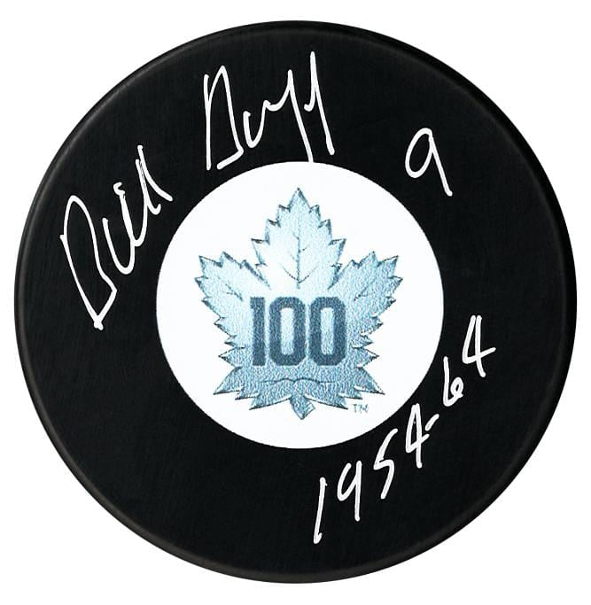Dick Duff Autographed Toronto Maple Leafs Top 100 Inscribed Puck CoJo Sport Collectables Inc.