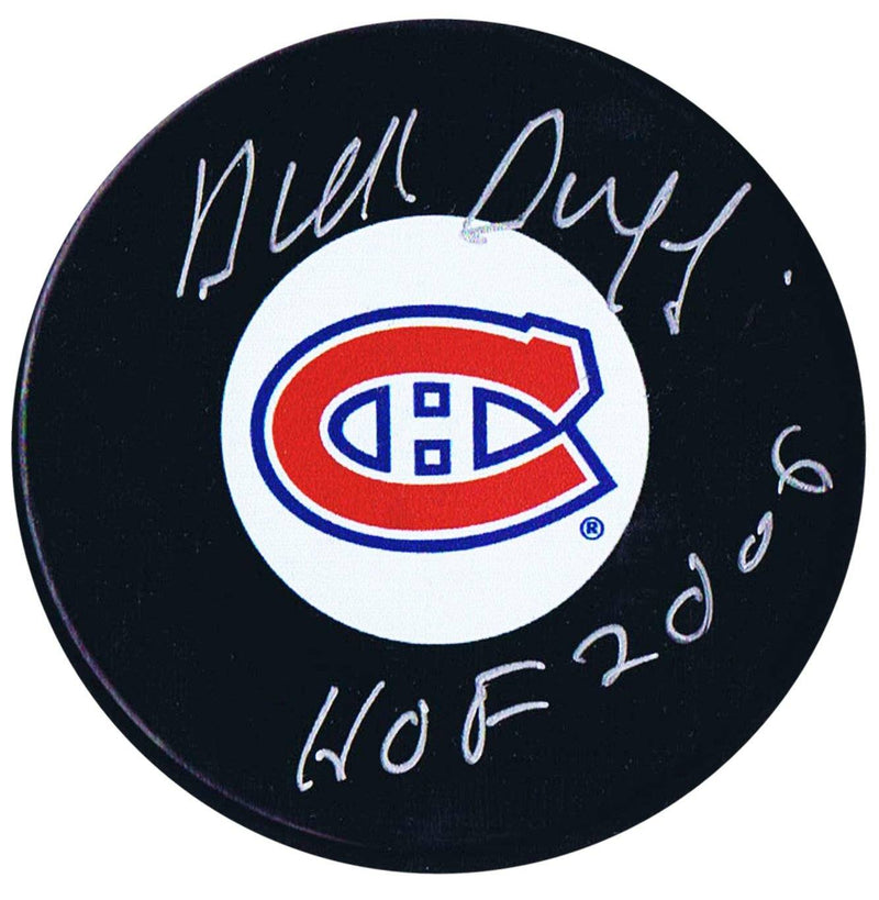 Dick Duff Autographed Montreal Canadiens HOF Puck.