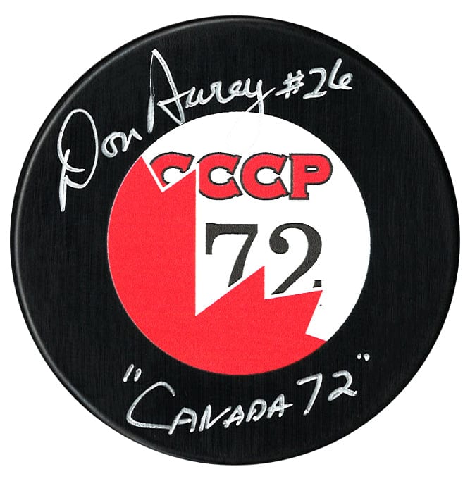 Don Awrey Autographed 1972 Summit Series Inscribed Puck CoJo Sport Collectables