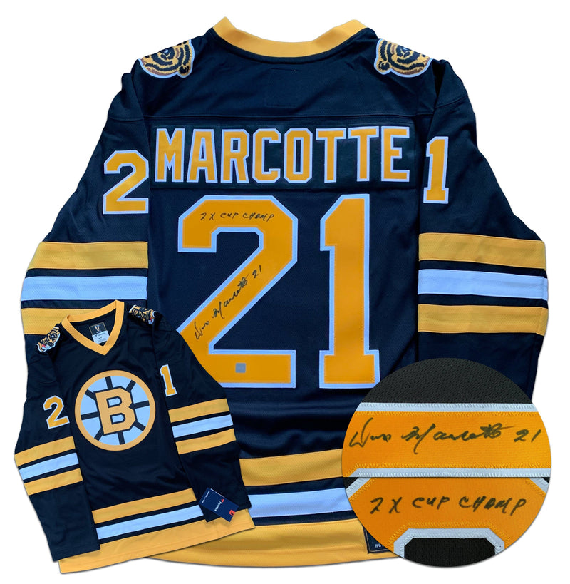 Don Marcotte Boston Bruins Autographed Stanley Cup Inscribed Fanatics Vintage Jersey CoJo Sport Collectables Inc.
