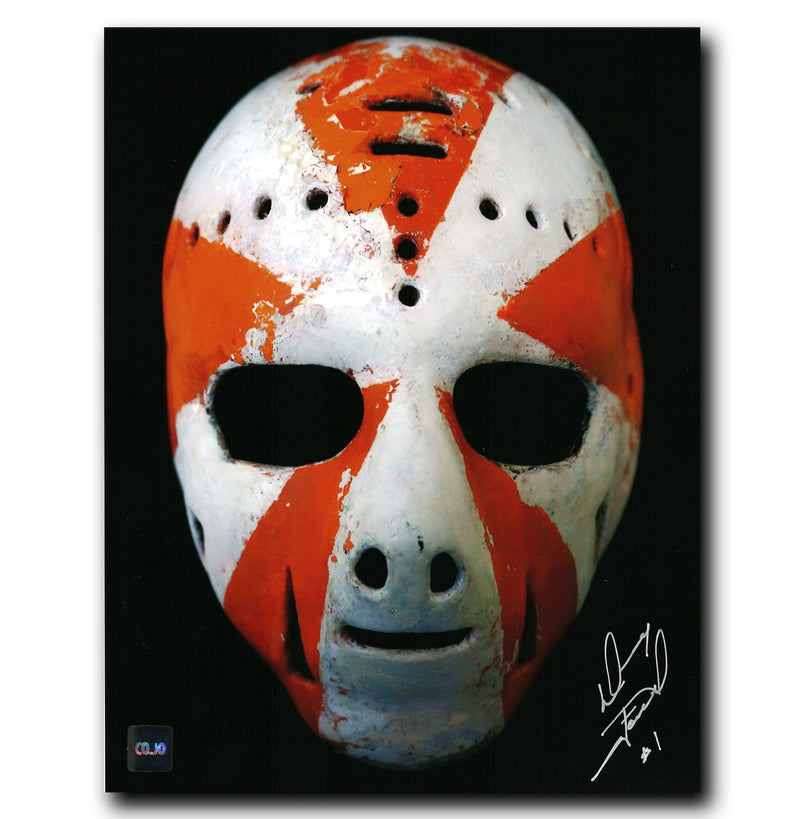 Doug Favell Philadelphia Flyers Autographed Mask 8x10 Photo CoJo Sport Collectables