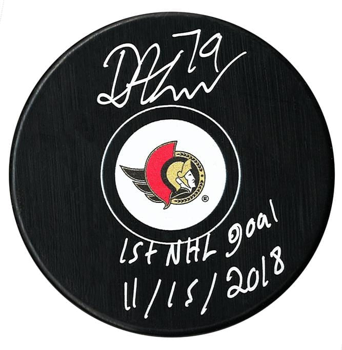 Drake Batherson Autographed Ottawa Senators 1st NHL Goal Puck CoJo Sport Collectables Inc.