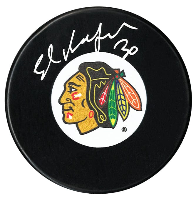 Ed Belfour Autographed Chicago Blackhawks Puck CoJo Sport Collectables Inc.