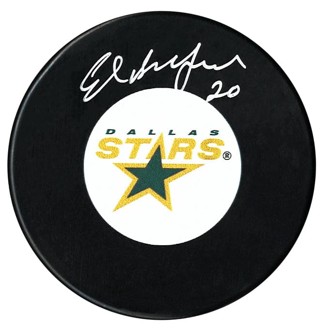 Ed Belfour Autographed Dallas Stars Retro Logo Puck CoJo Sport Collectables Inc.