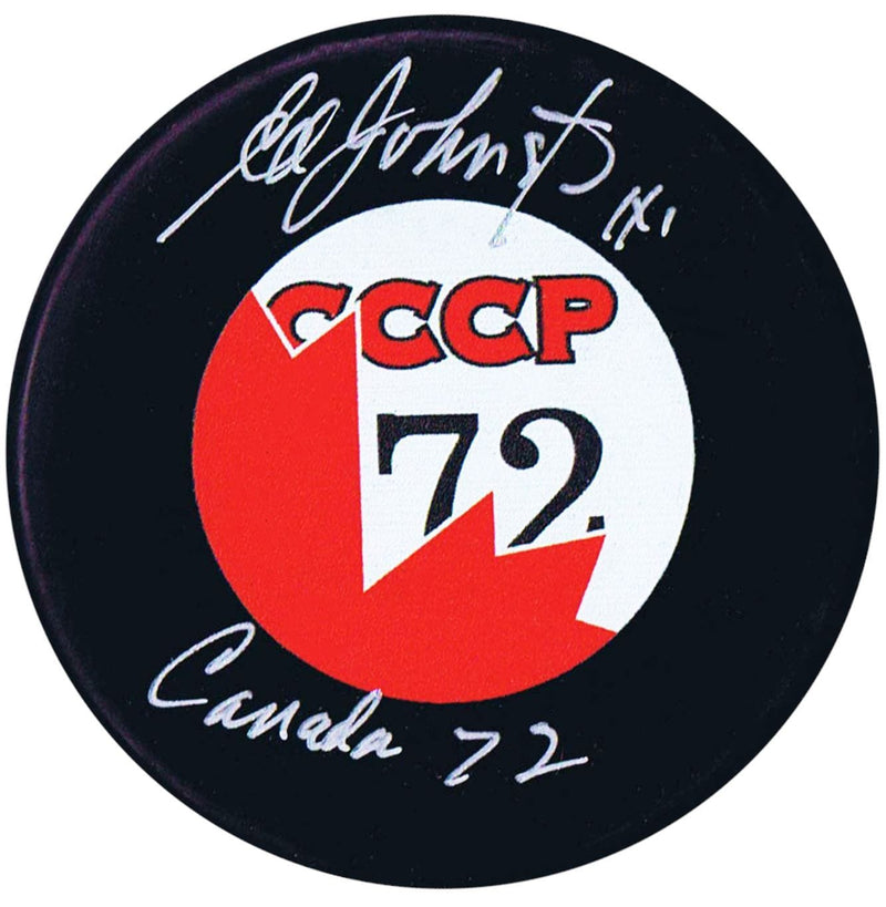 Ed Johnston Autographed 1972 Summit Series Puck CoJo Sport Collectables Inc.
