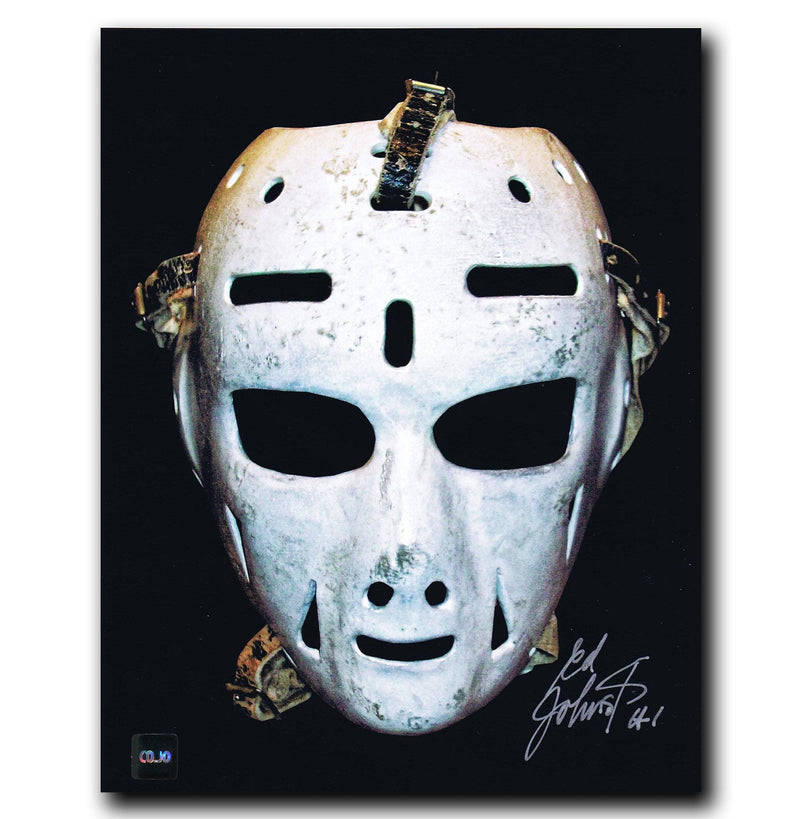 Ed Johnston Boston Bruins Autographed Mask 8x10 Photo CoJo Sport Collectables Inc.
