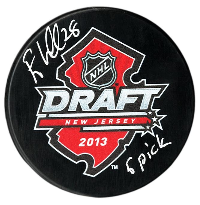 Elias Lindholm Calgary Flames Autographed 2013 NHL Draft Puck CoJo Sport Collectables Inc.