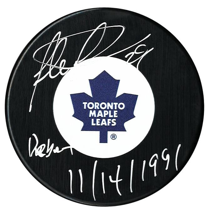 Felix Potvin Autographed Toronto Maple Leafs Debut Inscribed Puck CoJo Sport Collectables Inc.