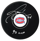 Gary Leeman Autographed Montreal Canadiens 93 Cup Inscribed Puck CoJo Sport Collectables Inc.