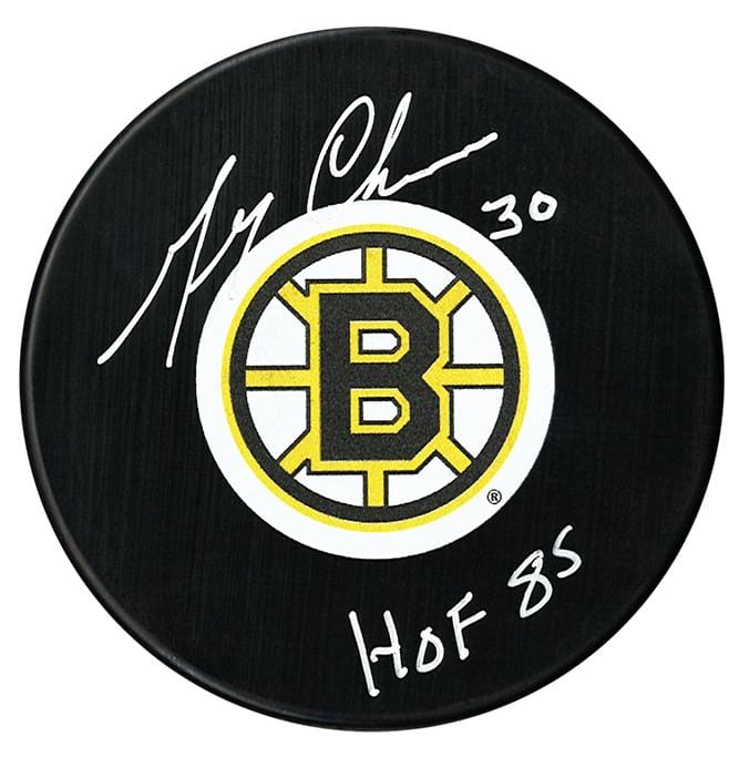 Gerry Cheevers Autographed Boston Bruins HOF Puck CoJo Sport Collectables Inc.