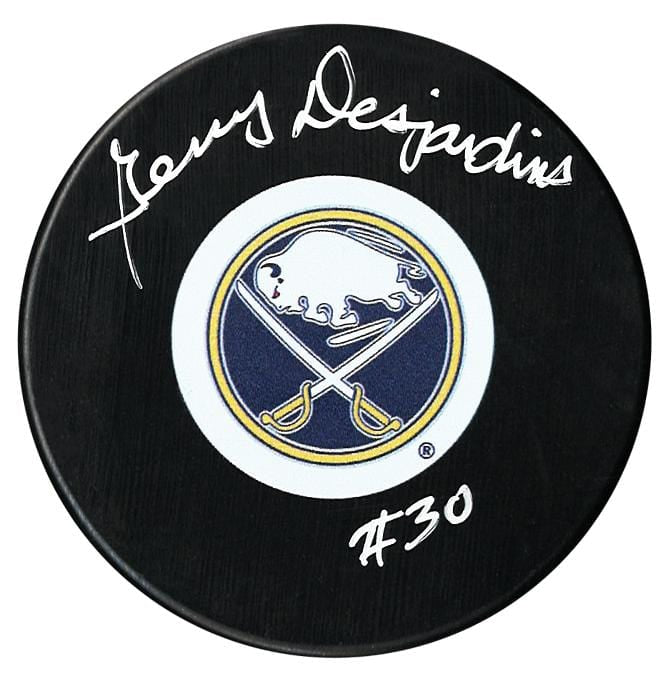 Gerry Desjardins Autographed Buffalo Sabres Puck CoJo Sport Collectables Inc.
