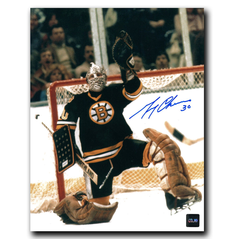 Gerry Cheevers Boston Bruins Autographed Action 8x10 Photo CoJo Sport Collectables Inc.