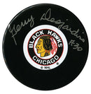 Gerry Desjardins Autographed Chicago Blackhawks Puck CoJo Sport Collectables