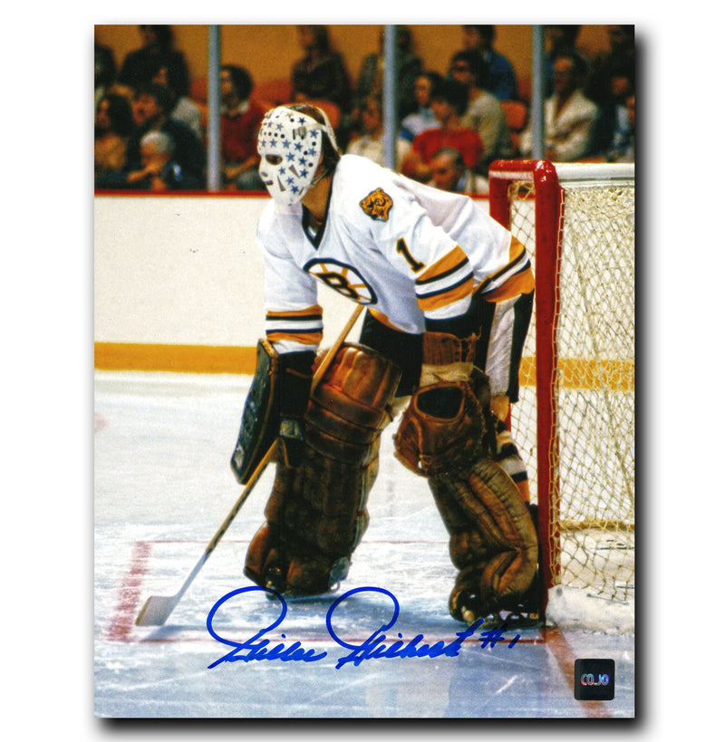 Gilles Gilbert Boston Bruins Autographed Crease 8x10 Photo CoJo Sport Collectables