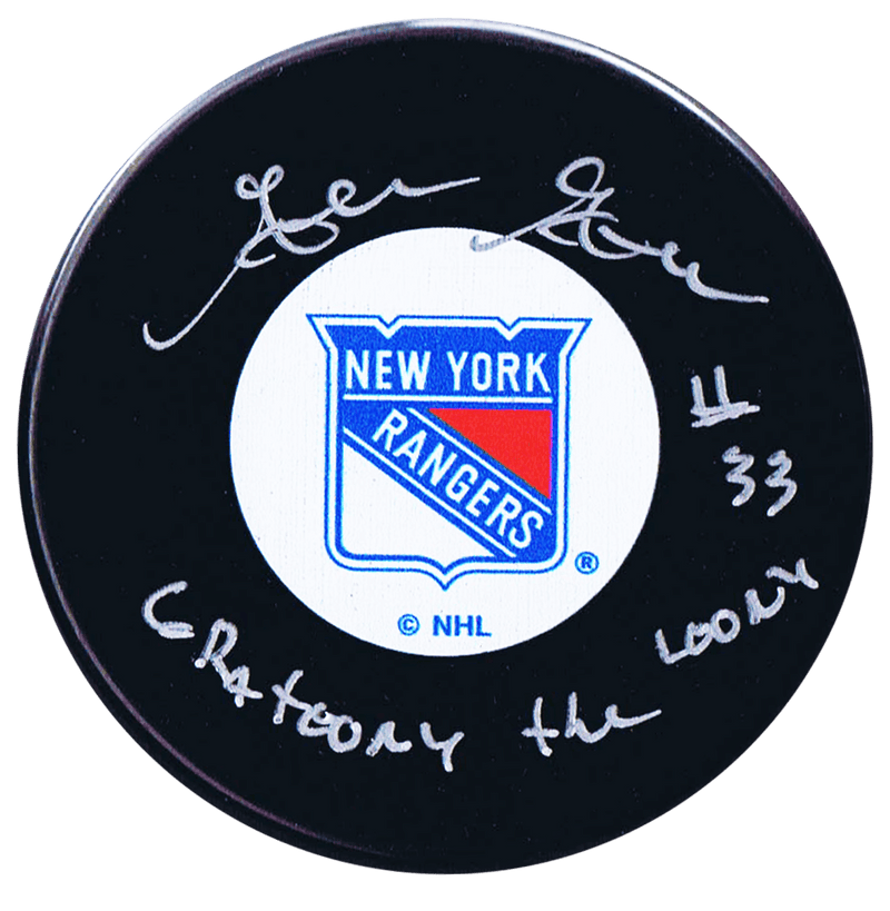 Gilles Gratton Autographed New York Rangers Puck CoJo Sport Collectables