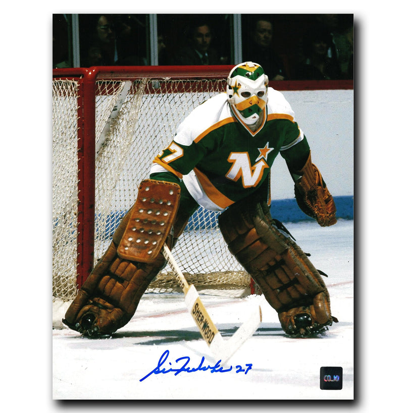 Gilles Meloche Minnesota North Stars Autographed 8x10 Photo CoJo Sport Collectables