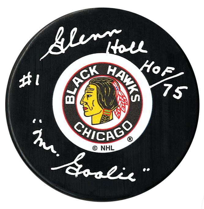 Glenn Hall Autographed Chicago Blackhawks Mr. Goalie Puck CoJo Sport Collectables Inc.