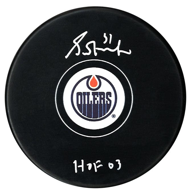 Grant Fuhr Autographed Edmonton Oilers HOF Inscribed Puck CoJo Sport Collectables Inc.