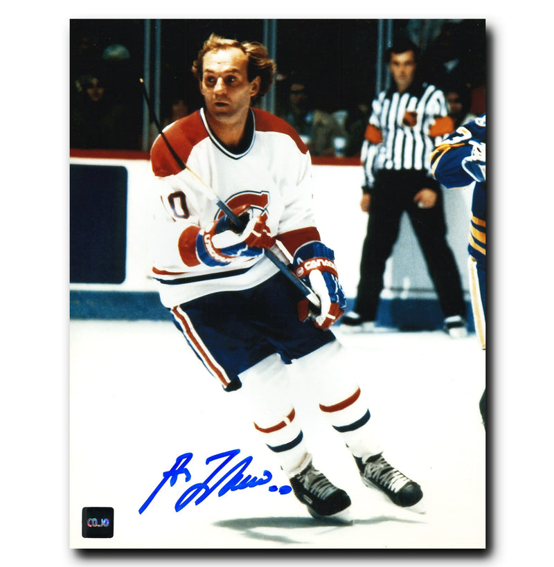 Guy Lafleur Montreal Canadiens Autographed Looking Up Ice 8x10 Photo CoJo Sport Collectables Inc.