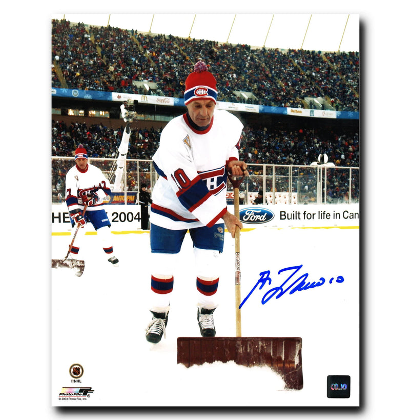 Guy Lafleur Montreal Canadiens Autographed Shovel 8x10 Photo CoJo Sport Collectables Inc.