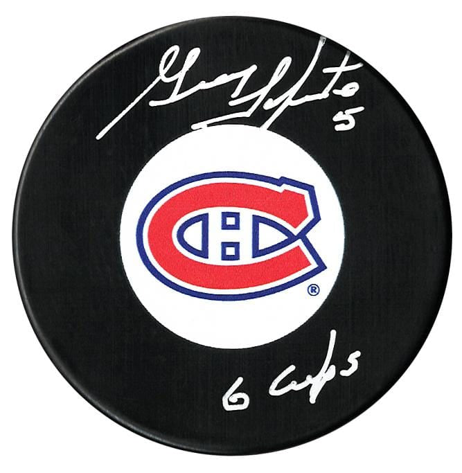 Guy Lapointe Autographed Montreal Canadiens 6 Cups Puck CoJo Sport Collectables Inc.