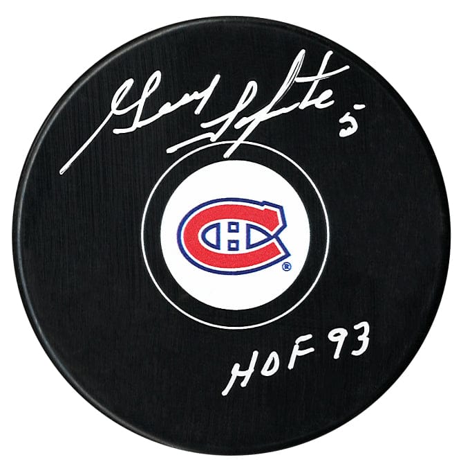 Guy Lapointe Autographed Montreal Canadiens HOF Inscribed Puck CoJo Sport Collectables Inc.