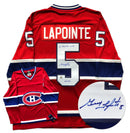Guy Lapointe Montreal Canadiens Autographed Fanatics Vintage HOF and Stanley Cups Inscribed Jersey CoJo Sport Collectables Inc.