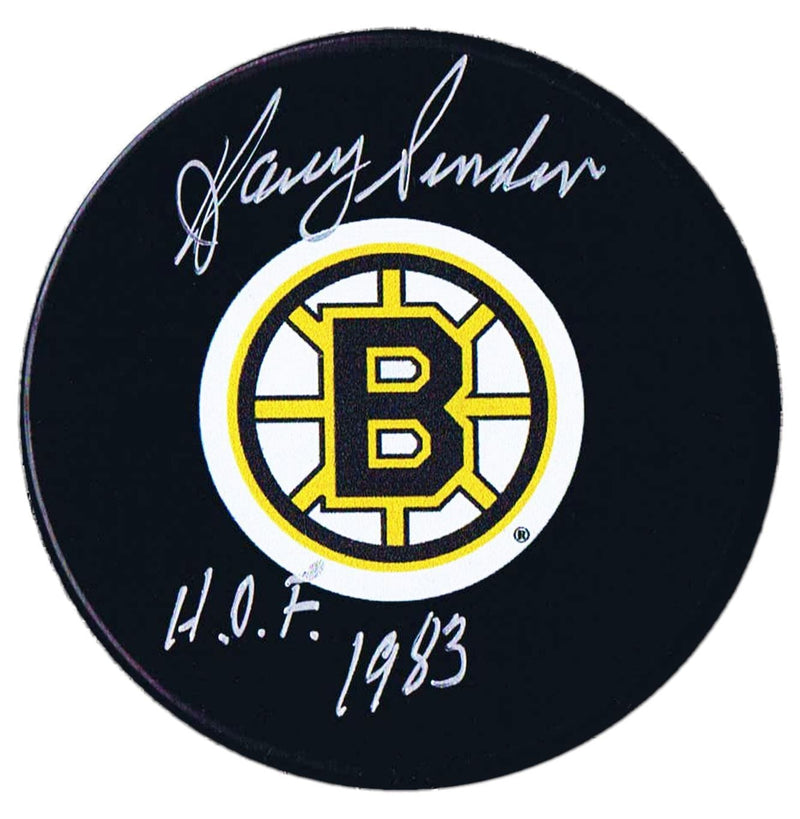 Harry Sinden Autographed Boston Bruins HOF Puck CoJo Sport Collectables