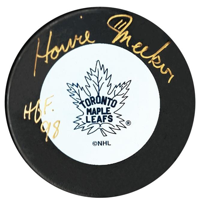 Howie Meeker Autographed Toronto Maple Leafs HOF Puck CoJo Sport Collectables Inc.