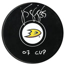 J.S. Giguere Autographed Anaheim Ducks 07 Cup Inscribed Puck CoJo Sport Collectables Inc.