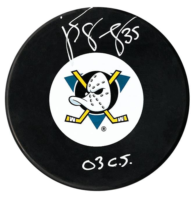 J.S. Giguere Autographed Anaheim Mighty Ducks 2003 Conn Smythe Puck CoJo Sport Collectables Inc.