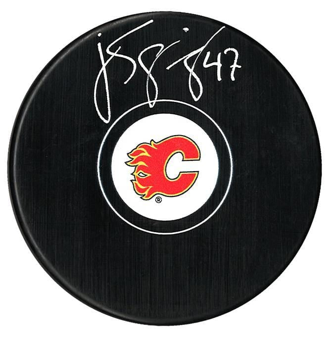 J.S. Giguere Autographed Calgary Flames Puck CoJo Sport Collectables Inc.