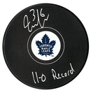 Jack Campbell Autographed Toronto Maple Leafs 11-0 Record Inscribed Puck CoJo Sport Collectables Inc.