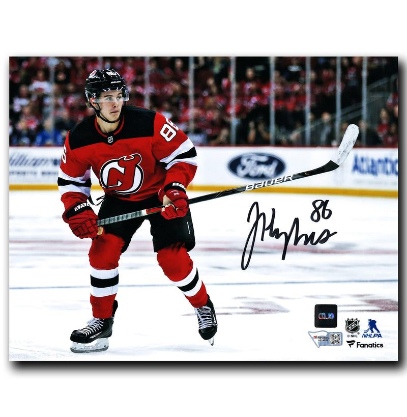Jack Hughes New Jersey Devils Autographed Action 8x10 Photo CoJo Sport Collectables