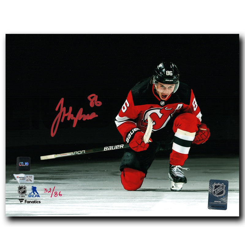 Jack Hughes New Jersey Devils Autographed Goal Celebration Limited Edition /86 8x10 Photo CoJo Sport Collectables Inc.