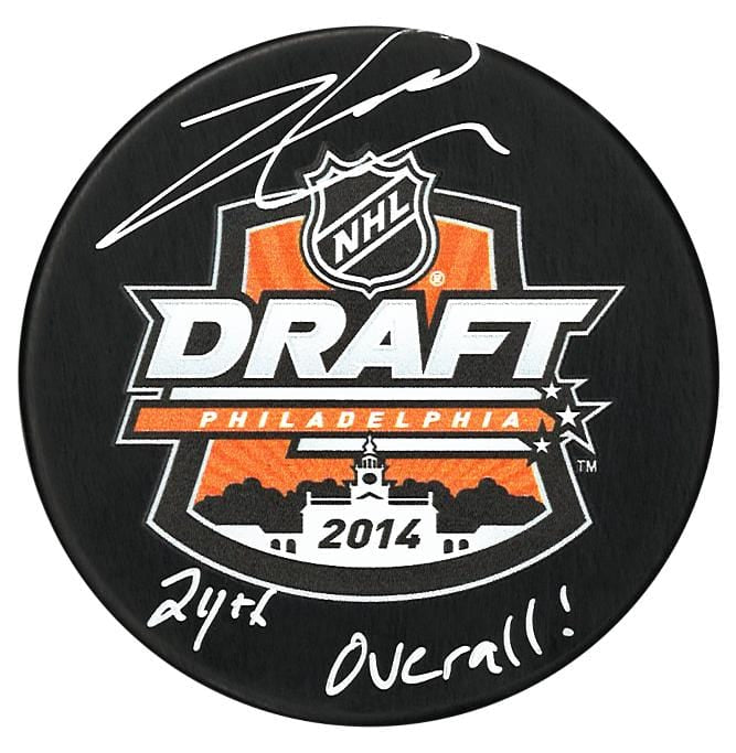 Jared McCann Autographed 2014 NHL Draft Inscribed Puck CoJo Sport Collectables Inc.