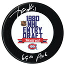 Jari Kurri Autographed 1980 NHL Draft Inscribed Puck CoJo Sport Collectables Inc.