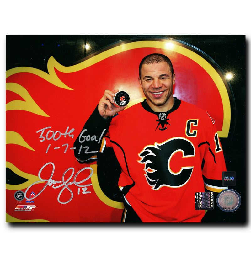 Jarome Iginla Calgary Flames Autographed 500th Goal Inscribed 8x10 Photo CoJo Sport Collectables Inc.
