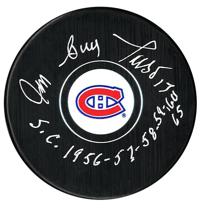 Jean-Guy Talbot Montreal Canadiens Autographed Stanley Cup Champions Puck CoJo Sport Collectables