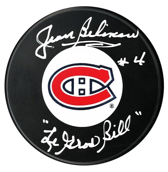 Jean Beliveau Autographed Montreal Canadiens Le Gros Bill Puck CoJo Sport Collectables Inc.