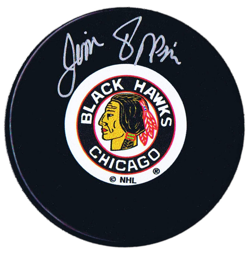 Jim Pappin Autographed Chicago Blackhawks Puck CoJo Sport Collectables