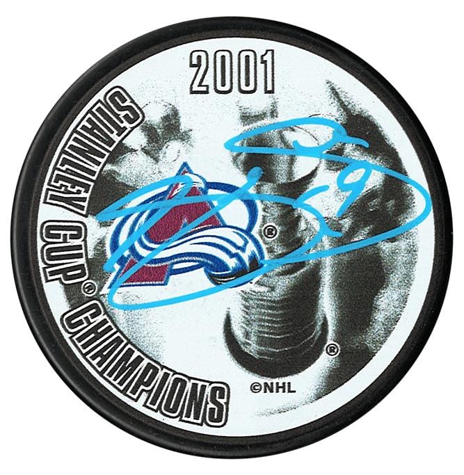 Joe Sakic Autographed Colorado Avalanche 2001 Stanley Cup Champions Puck CoJo Sport Collectables Inc.