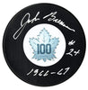 John Brenneman Autographed Toronto Maple Leafs Centennial Season Inscribed Puck CoJo Sport Collectables Inc.